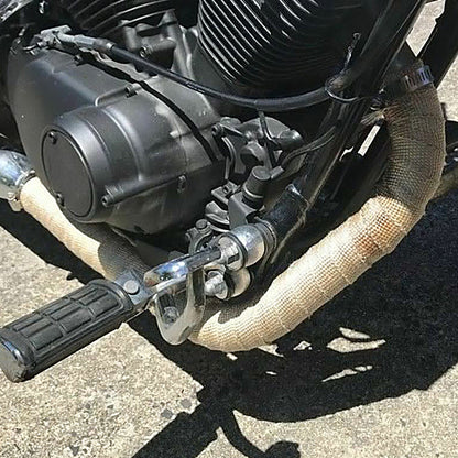 10M Pipe Heat Insulation Wrap Tape for Motorcycle Fiberglass Heat Shield Tape with Stainless Ties Gold