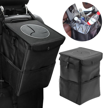 Car Trash Can with Lid Leak-Proof Garbage Storage Bag Organizer