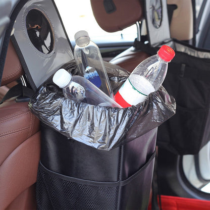Car Trash Can with Lid Leak-Proof Garbage Storage Bag Organizer