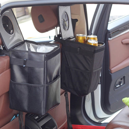 Car Trash Can with Lid Leak-Proof Garbage Storage Bag Organizer
