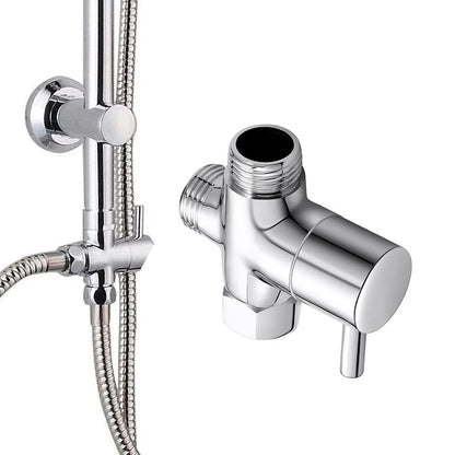 T-adapter G1/2'' Shower Head Valve 3-Way Diverter Valve Brass Chrome