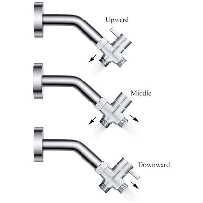 T-adapter G1/2'' Shower Head Valve 3-Way Diverter Valve Brass Chrome