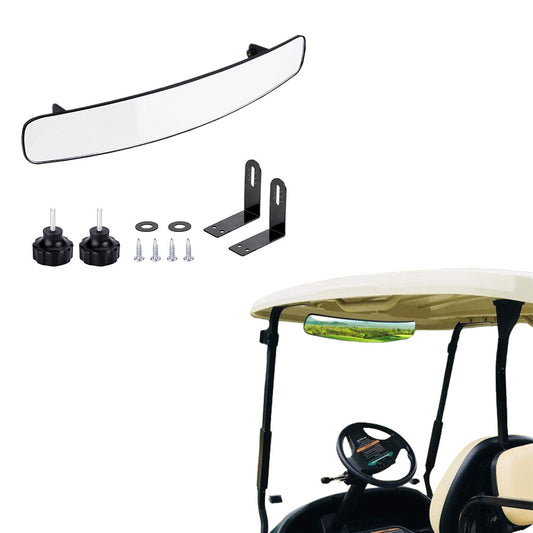 Adjustable Central Rear View Convex Golf Cart Mirror Replacement Compatible with Ezgo Club Car Yamaha