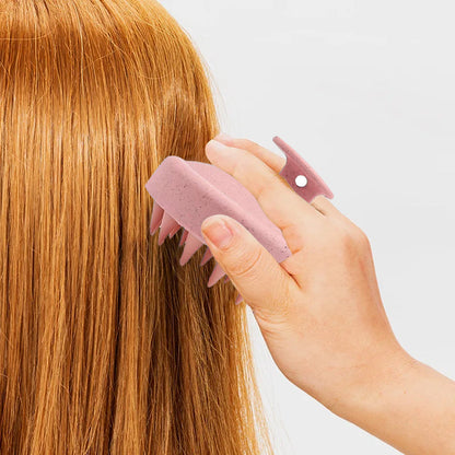 Shampoo Brush Hair Scalp Massager Shower Comb for Scalp Exfoliator Pink