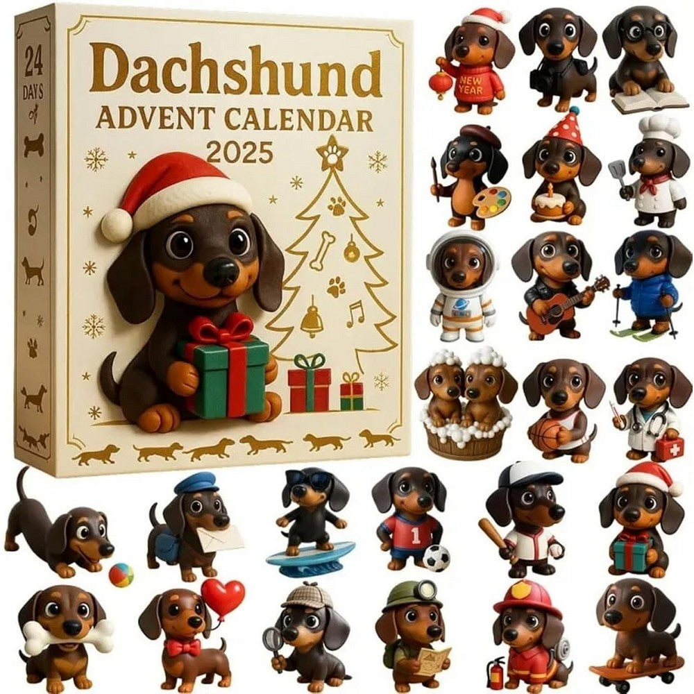 Dachshund Christmas Advent Calendar with 24 Daily Surprise Countdown Calendar