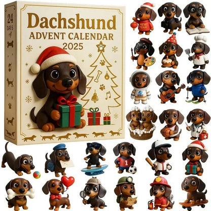 Dachshund Christmas Advent Calendar with 24 Daily Surprise Countdown Calendar