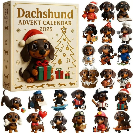 Dachshund Christmas Advent Calendar with 24 Daily Surprise Countdown Calendar