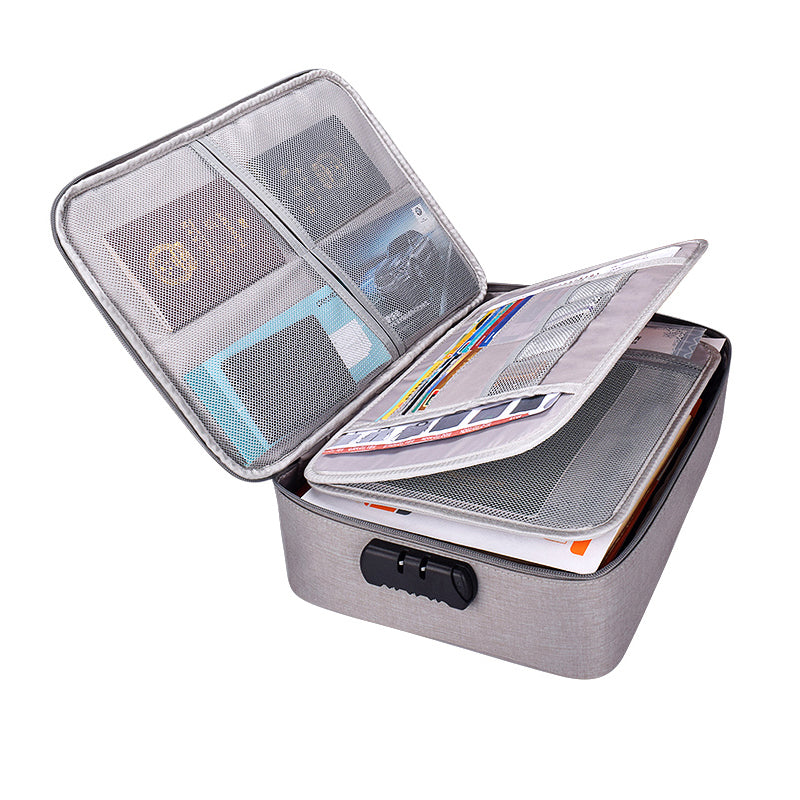 Partitions File Sorting Portfolio Documents Organizer Muilti Layers Document Holder Home Safe Files Tickets USB Storage Briefcase Bag with Password Lock