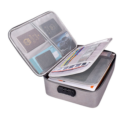 Partitions File Sorting Portfolio Documents Organizer Muilti Layers Document Holder Home Safe Files Tickets USB Storage Briefcase Bag with Password Lock