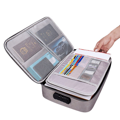 Partitions File Sorting Portfolio Documents Organizer Muilti Layers Document Holder Home Safe Files Tickets USB Storage Briefcase Bag with Password Lock