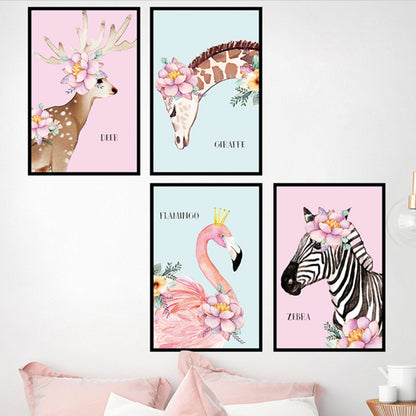 Plants Animals Wall Paper Wall Muralcreative Wall Stickers -Pink