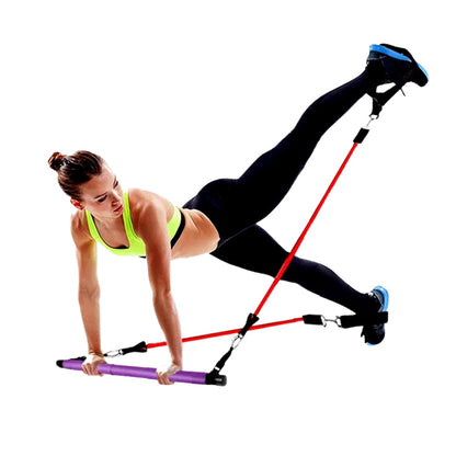 Portable Pilates Stretch Rope Gym Stick Yoga Exercise Bar Pilates Trainer Rope