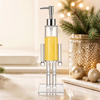 Christmas Nutcracker Soap Dispenser Clear Pump Bottle