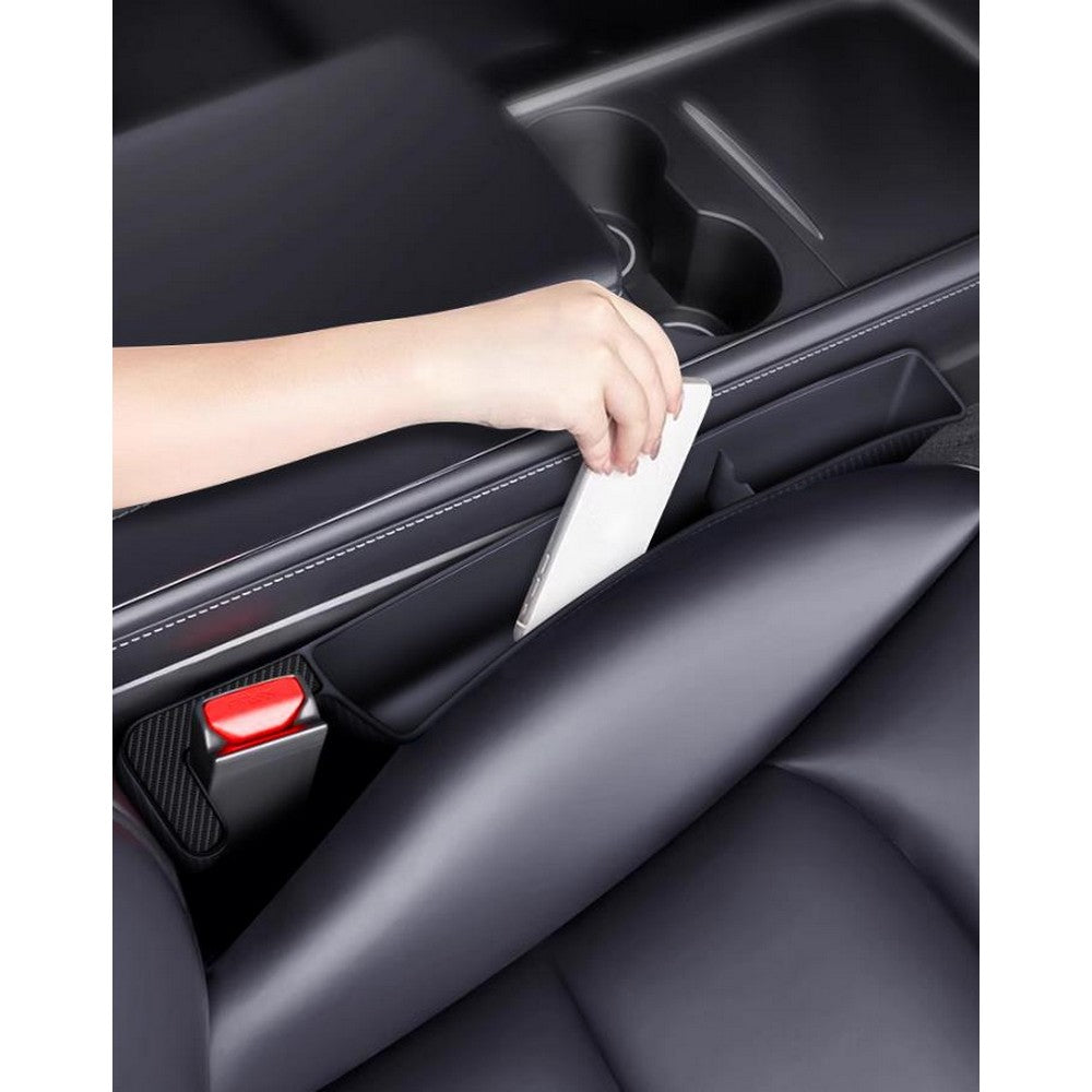 Car Seat Gap Filler Seat Gap Organizer with Phone Holder for SUV Truck-Black