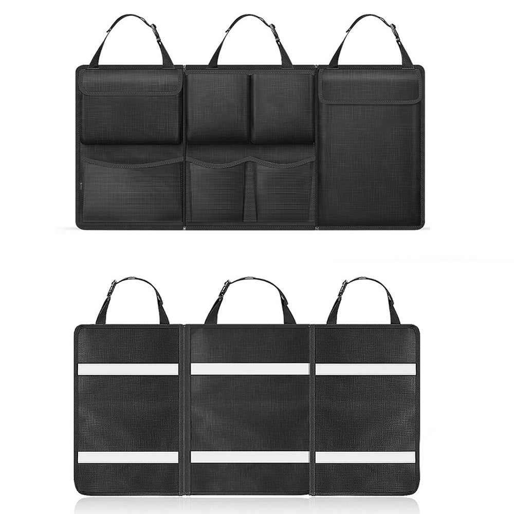 Large Capacity Car Trunk Organizer with Zippers ââ‚?Backseat Storage Black