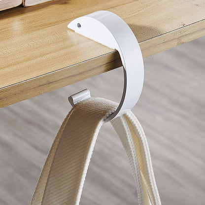Set of 2Pcs C-Shape Hooks Purse Handbag Hangers for Table Desk White
