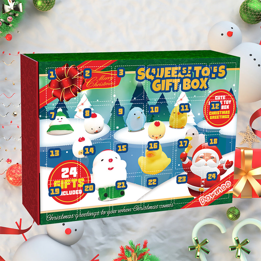 24 Days Mochi Animals Christmas Advent Calendar Squishy Toys Xmas Party Favor for Kids