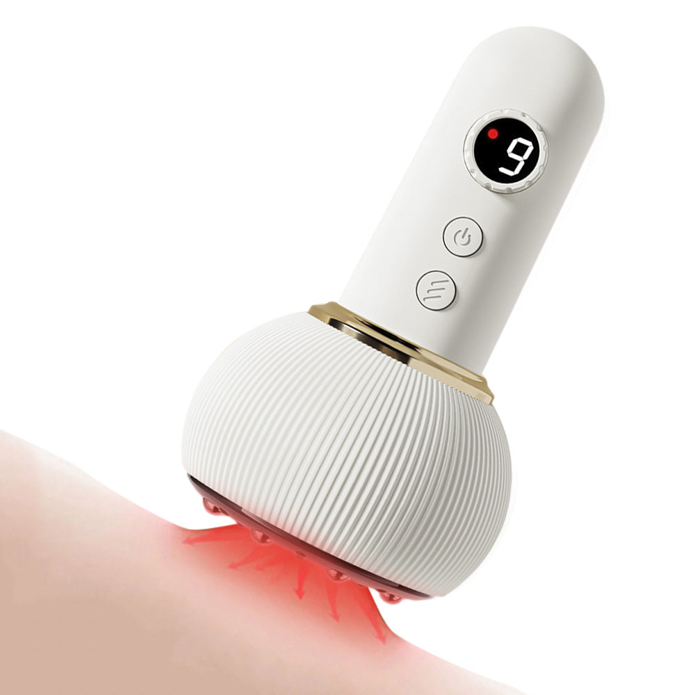 Electric Gua Sha Massager 9-Level Heat Cupping Massage Tool for Legs Arms Belly Body Beige
