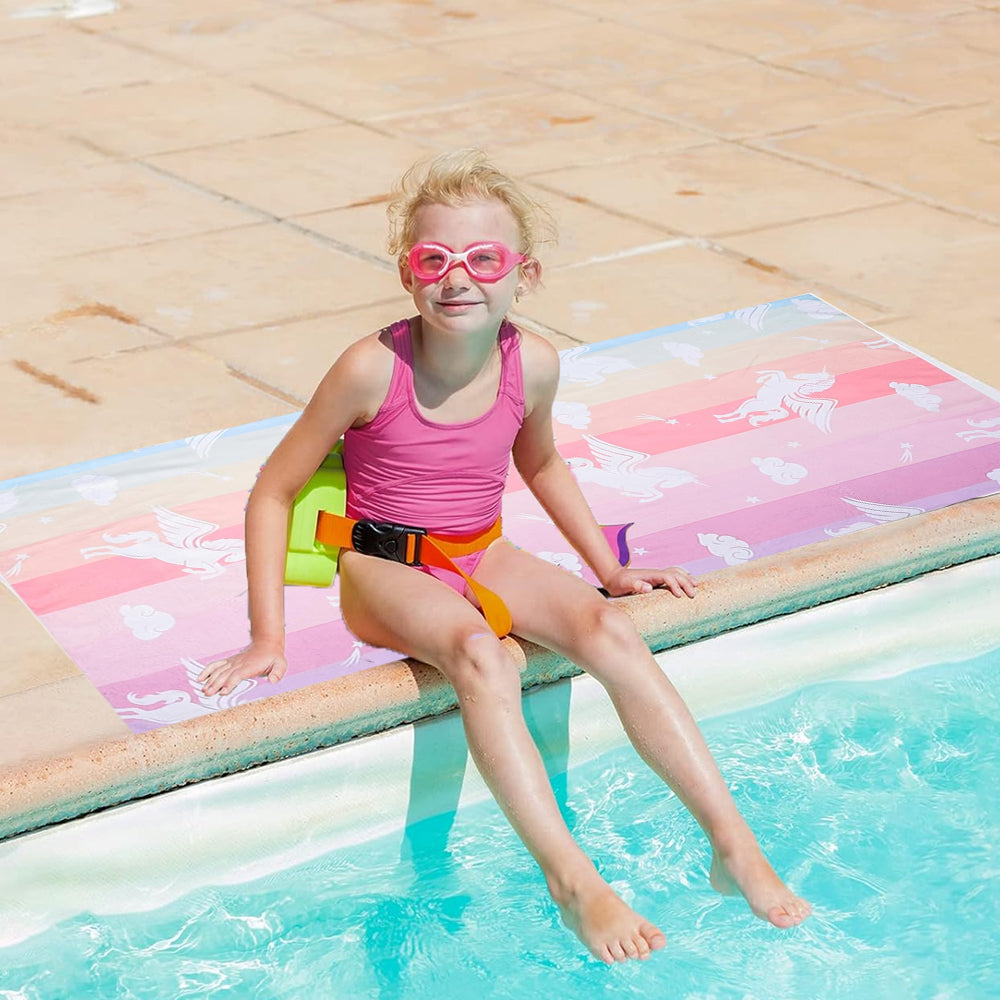 Unicorn Print Beach Towel Soft Microfiber Camping Swimming Towels Style 2