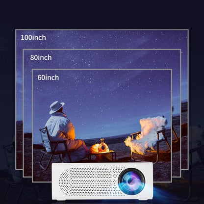 1080P Mini Projector Full HD Portable Video Projector Home Theater Movie-White