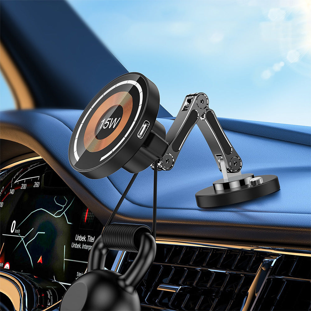 15W Car Mount Charger Dash Window Charging Mount for iPhone Air 17 Pro 16 Pro