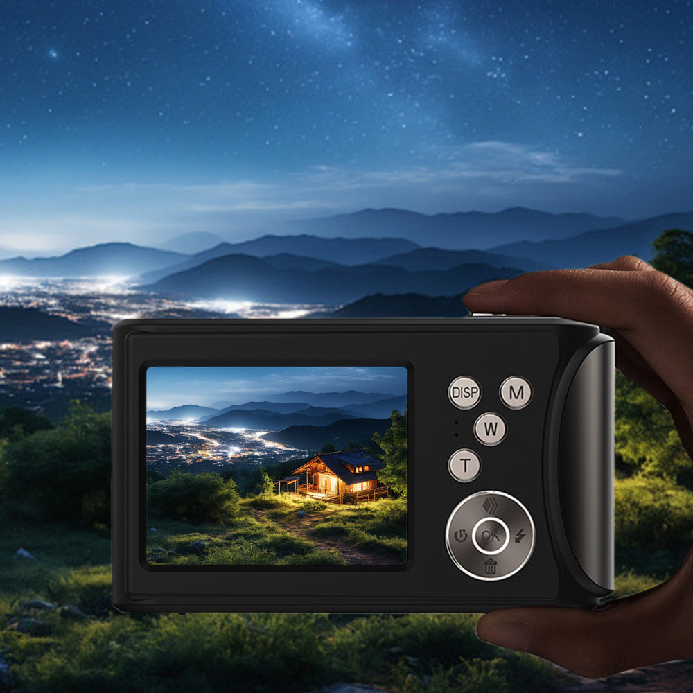 2.4-Inch Digital Point & Shoot Camera with 16X Zoom for Teens and Beginners Black