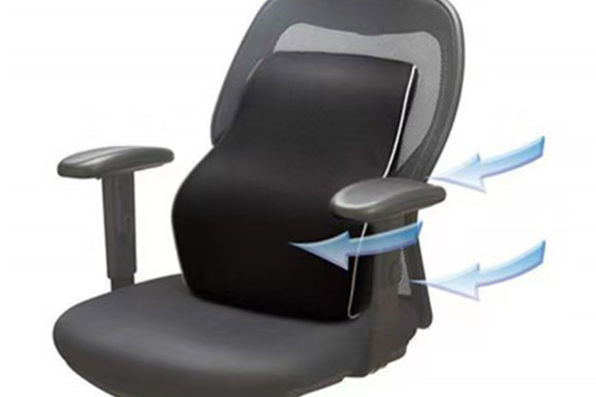 Ergonomic Lumbar Back Support Cushion Memory Foam Backrest with Adjustable Strap