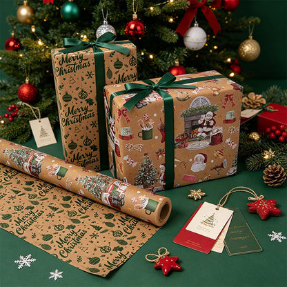 2 Pack Double Sided Christmas Wrapping Paper 4 - Santa Claus