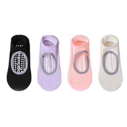4 Pairs of Anti-Slip Yoga Socks Comfortable Pilates Socks with Grips for Workout Barre