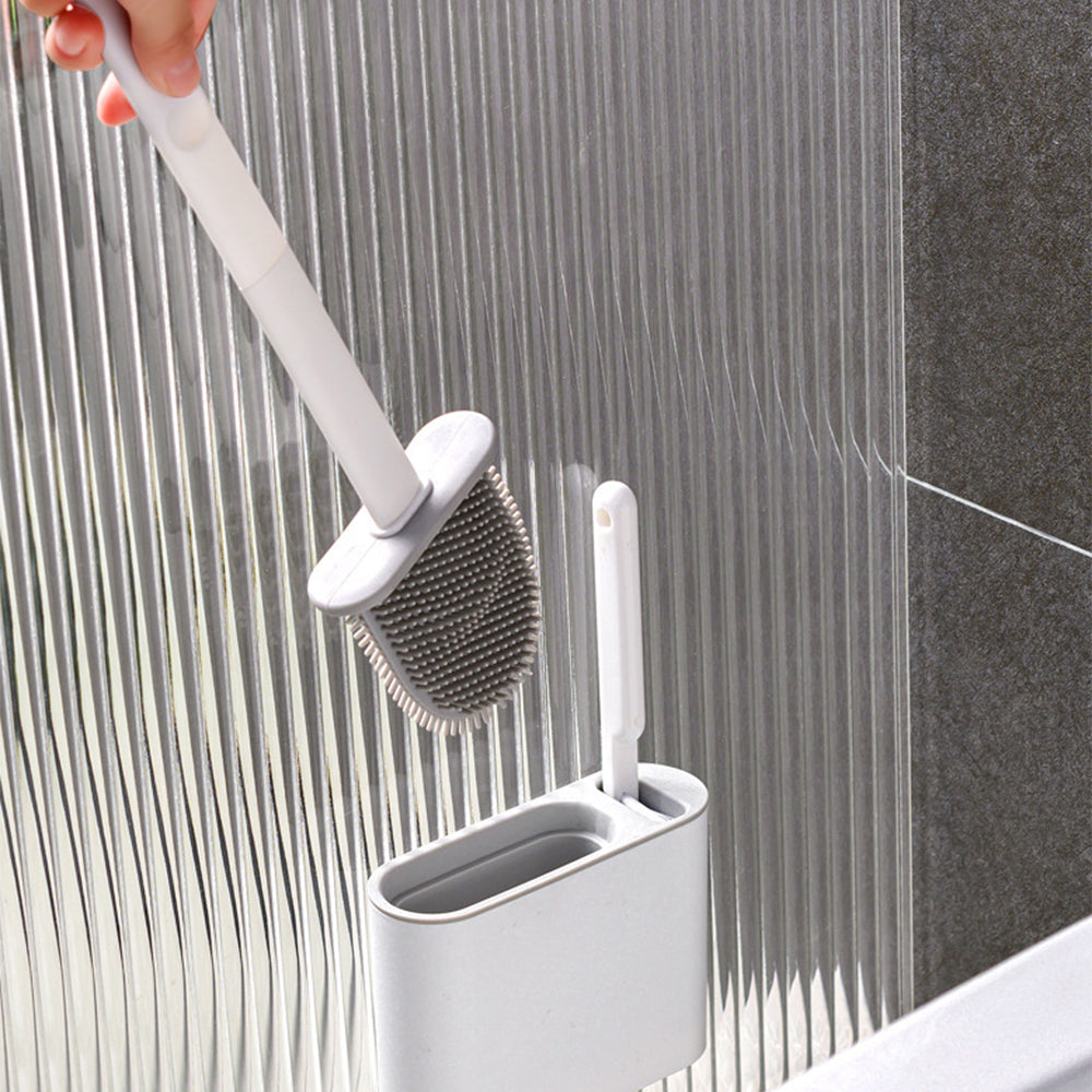2 Piece 2in1 Bathroom Toilet Brush Holder Cleaning Brush Set