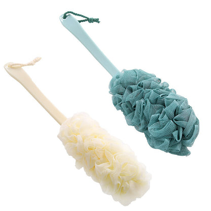 2Piece Long Handle Shower Bath Brush Set -Beige and Blue
