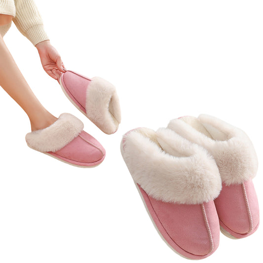 Womens Slippers with Plush Lining and Anti-Slip Memory Foam Sole-Pink
