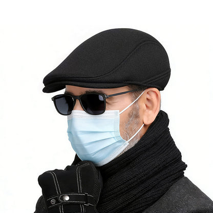Men¡¯s Woolen Hat Flat Cap Retro Fashion Cap Golf Driving Beret Hat