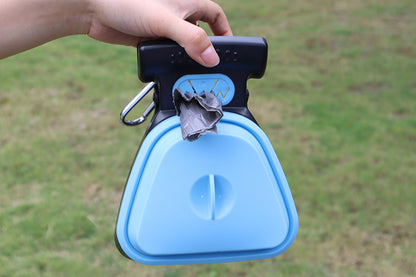 Handheld Pet Pooper Scooper Easy Pickup Cleaner Foldable Pet Poop Grabber -Blue