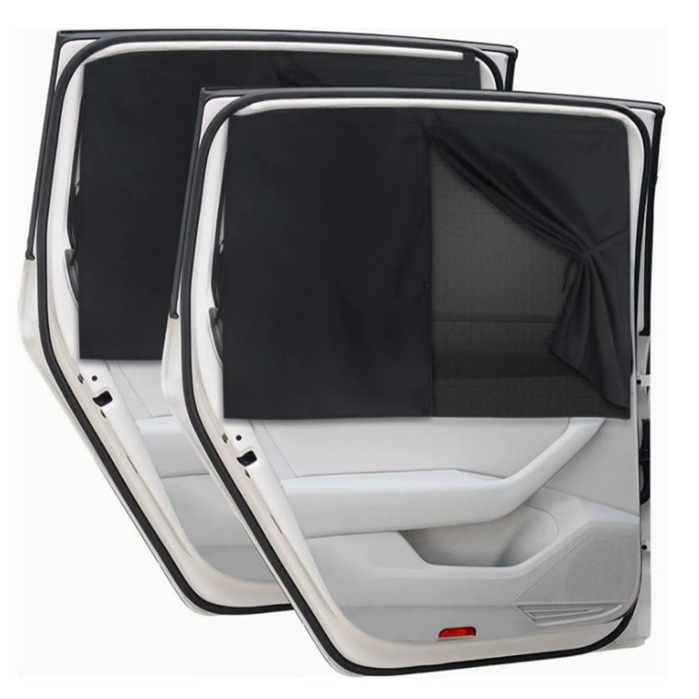 2PCS Car Window Sun Shades Double Layer Magnetic Rear Window Privacy Cover