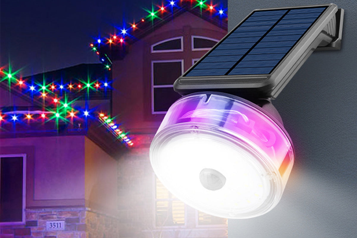 Motion Sensing Solar Wall Light with String Light