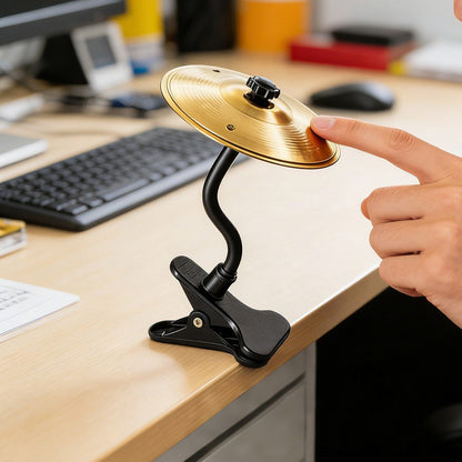 Clip On Desktop Cymbal Mini Musical Instruments Desk Symbol Drum For Music Lovers-Gold
