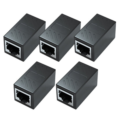 5Pcs RJ45 Coupler Ethernet Cable Extender Connector for PC Router