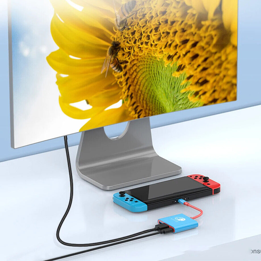 3-in-1 Switch Docking Station for Nintendo Portable 4K Switch TV Adapter with HDMI USB3.0 Port  Blue