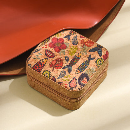 Portable Travel Jewellery Box Organizer PU Wooden Ornaments Jewelry Storage Case Style 1