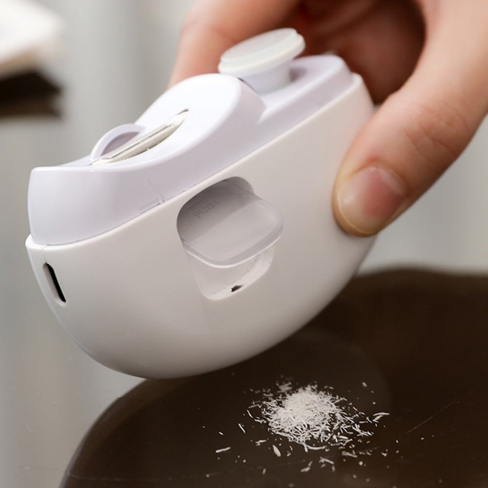 2-in-1 Electric Nail Clipper and Nail Polisher Portable Grooming Tool White