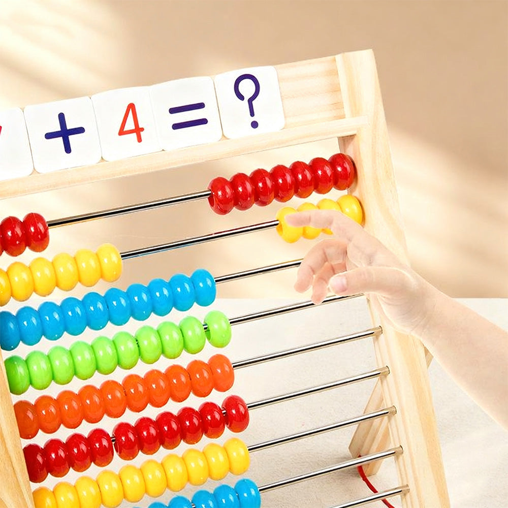 Wooden Abacus for Kids ¨C Math Counting Sticks Number and Alphabet Cards Educational Toy