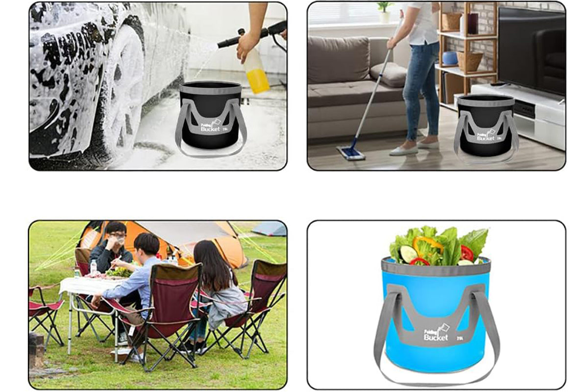 2Pcs 20L Collapsible Buckets with Handle Camping Water Storage Container Portable Folding Bucket for Fishing Camping Car Washing