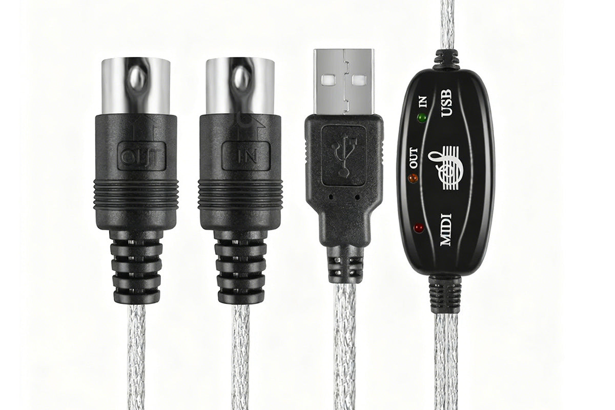 MIDI to USB Cable Adapter for Music Keyboard and Electronic Piano to PC