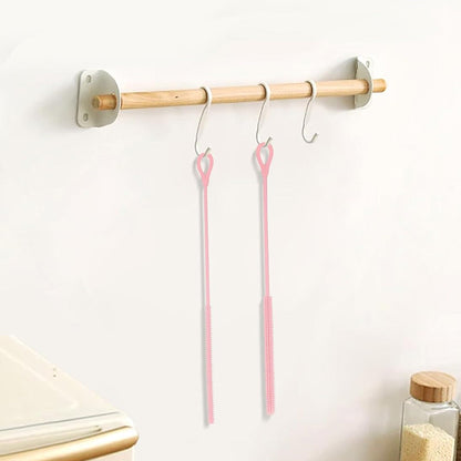 2Pcs Silicone Straw Cleaner Brushes Reusable Straw Cleaner with Bendable Steel Core