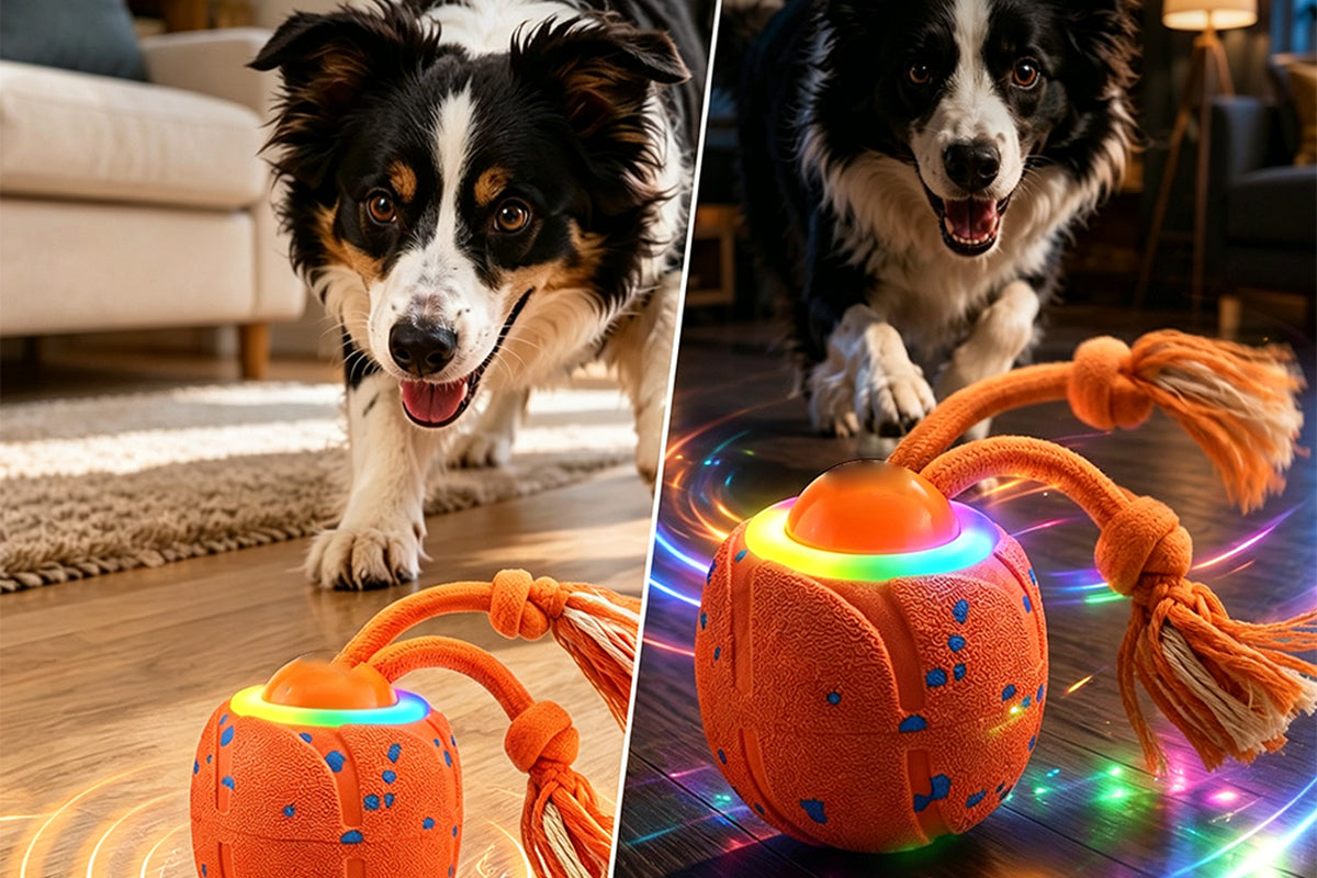 TPU Interactive Dog Ball with 3 Motion Modes Herding Ball for Dogs - Orange