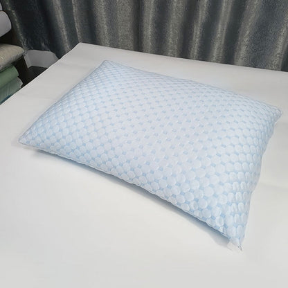 Shredded Memory Foam Pillows for Sleeping with Washable Cooling Cover Blue