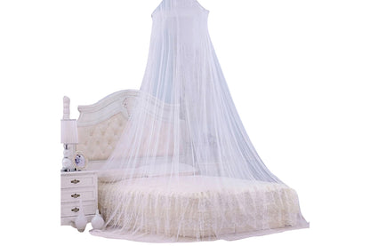 Mosquito Net Bed Canopy for Girls Dome Mosquito Netting for Single to Adult Size Beds-White