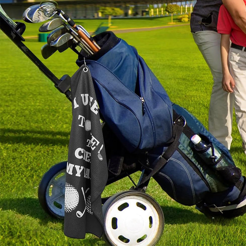 Golf Towel Cleaning Cloth With Clip For Golf Balls Clubs Bags