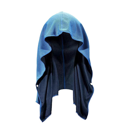 Cooling Hoodie Towel Neck Wrag Sport Cooling Towel for  Workout Camping Cycling Blue